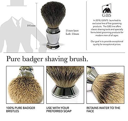 G.B.S Premium Men’s Shaving Grooming Set, Adjustable Butterfly Open Double Edge Safety Razor, Pure Badger Shaving Brush, Chrome Brush and Razor Stand Beauty and Personal Care G.B.S