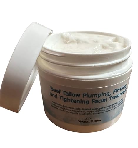 Diva Stuff New Size Beef Tallow Plumping, Firming and Tightening Facial Treatment, 2 oz, With Hyaluronic Acid Beauty & Personal Care Diva Stuff