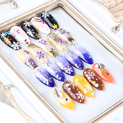Valuu Christmas Snowflakes Ultrathin Nail Sequins Laser Sparkly Nail Glitter Flake Winter DIY Nail Decals Nail Decoration Beauty & Personal Care Valuu
