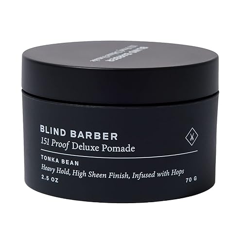 Blind Barber 151 Proof Deluxe Hair Pomade for Men - Water Based Pomade with Hops & Tonka Bean - Heavy Hold & High Shine Finish - Free of Parabens Beauty & Personal Care Blind Barber