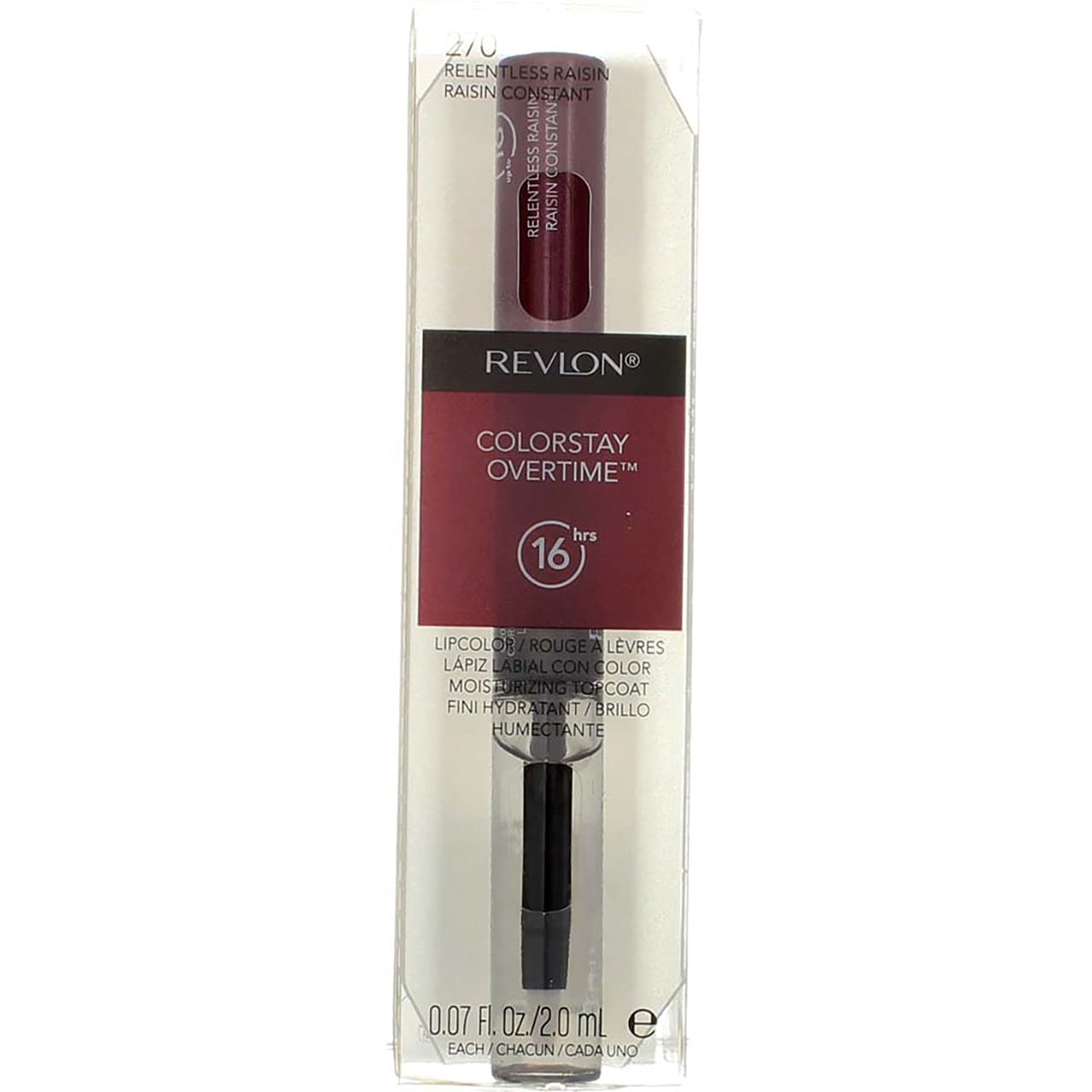 Revlon ColorStay Overtime Liquid Lip Color, Relentless Raisin [270] 1 ea (Pack of 4) Beauty & Personal Care REVLON