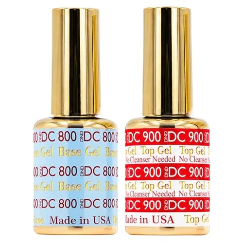 DND DC Base Gel and Top Gel Polish No Cleanse Set, UV/LED GelBase Polish 800 and No Cleanse Top Coat 900, Salon Professional Gel Polish Duo, 0.6 Fl Oz Beauty and Personal Care DAISY DND Default Title