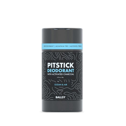 Ballsy Pitstick Activated Charcoal Deodorant - Mens Aluminum & Baking Soda-Free Underarm Deodorant w/Charcoal & Plant Based Extracts for Odor Beauty and Personal Care Ballsy