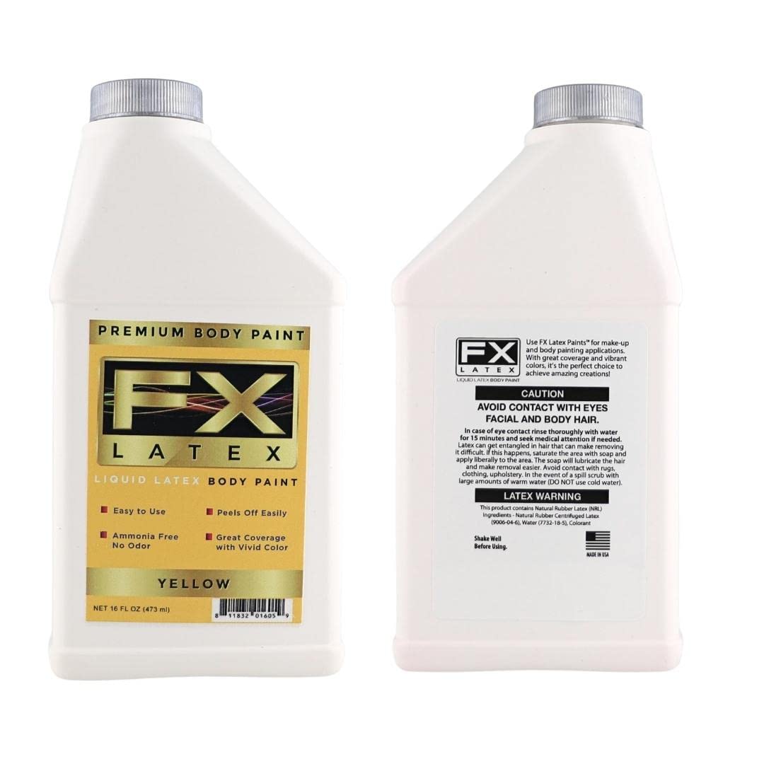 Liquid Latex Fashions- Ammonia Free Natural Face paint for Kids and Adults, Ideal for Artwork, Parties, School Plays, Cosplays and Concerts, Yellow Beauty & Personal Care Liquid Latex Fashions