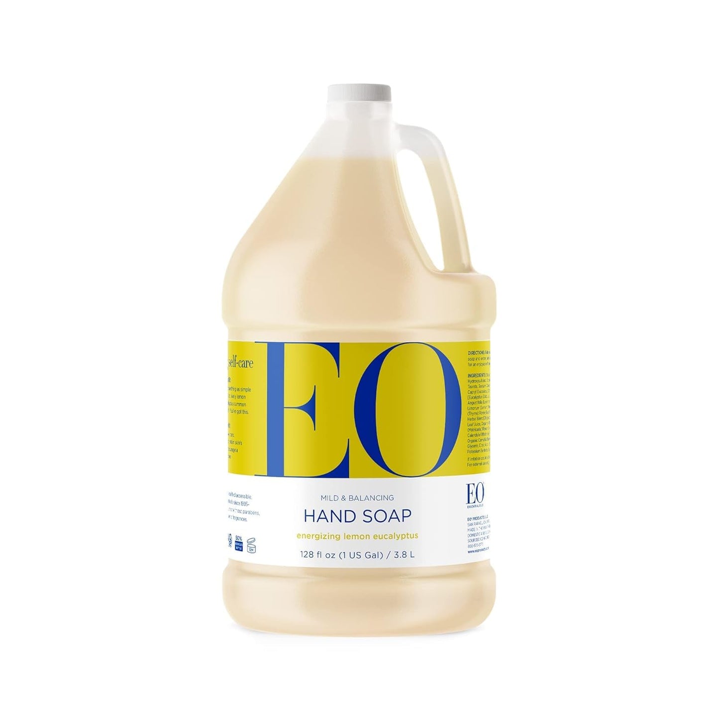 EO Liquid Hand Soap Refill, 1 Gallon, Lemon and Eucalyptus, Organic Plant-Based Gentle Cleanser with Pure Essential Oils Beauty & Personal Care EO
