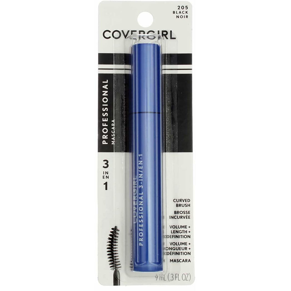 CoverGirl Professional 3 in 1 Curved Brush Black 205 Mascara -- 3 per case. Beauty & Personal Care COVERGIRL
