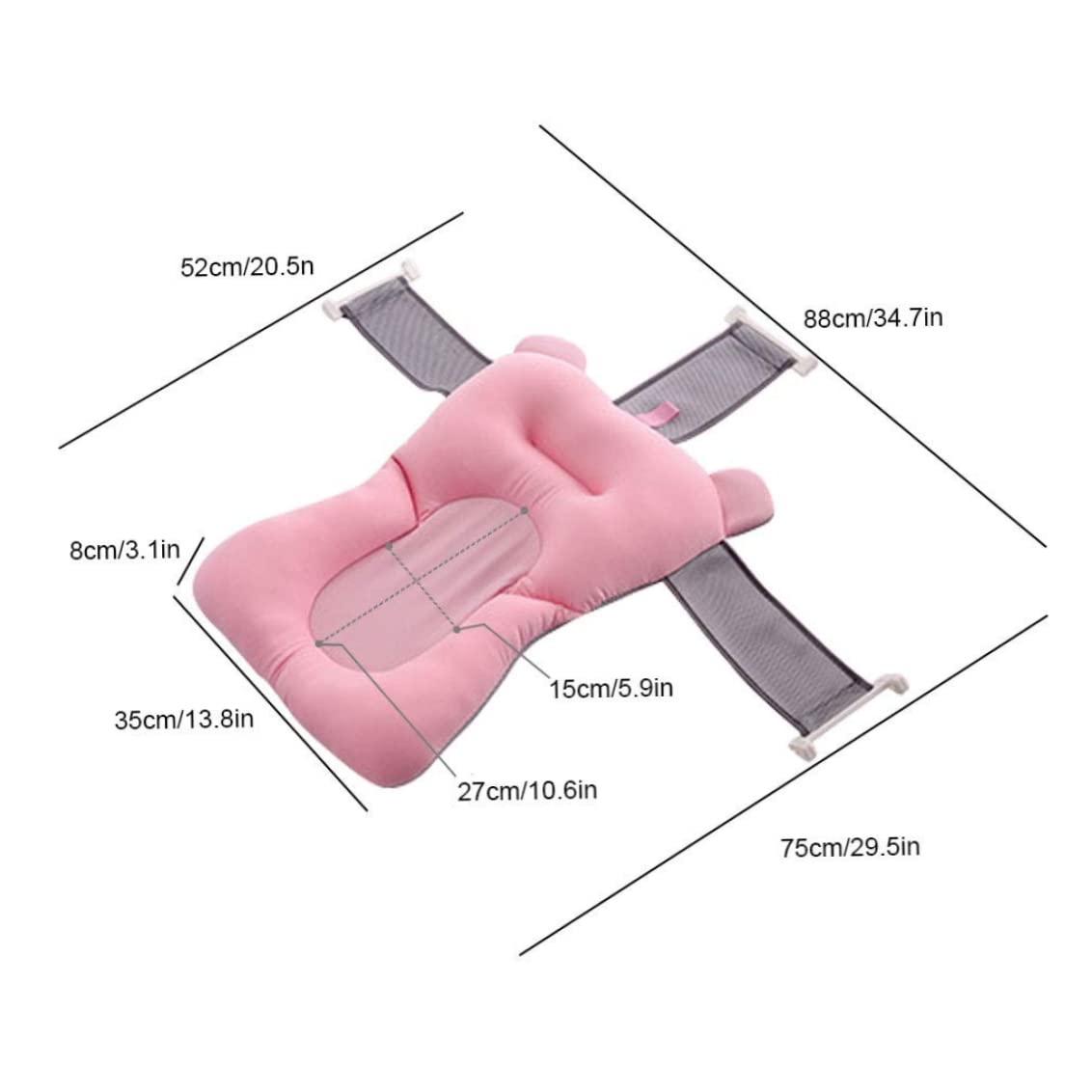 Baby Bath Pillow Newborn Baby Non-Slip Bath Pillow Boys Girls Unisex for 0-12 Months Blue Style 2, Bathing Beauty and Personal Care Eioflia