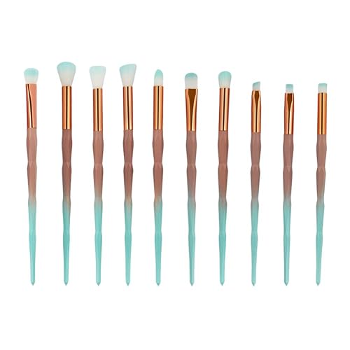 MIPPER 10pcs Diamond Handle Eye Makeup Brushes?Eyebrow Eye shadow Eyeliner Nasal shadow Cosmetics Brush Tool (green+coffee) Beauty & Personal Care MIPPER