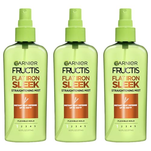 Garnier Fructis Style Flat Iron Perfector Straightening Mist for Heat Protection, Argan Oil, 6.0 Fl Oz, 3 Count (Packaging May Vary) Beauty & Personal Care Garnier