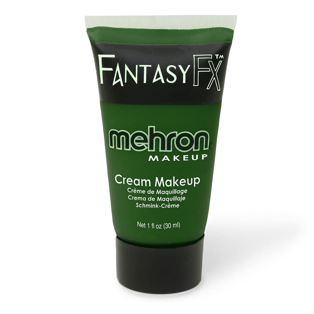 Mehron Makeup Fantasy FX Cream Makeup | Water Based | Halloween | Green Face Paint & Body Paint For Adults 1 fl oz (30ml) (GREEN) | Made in the USA Beauty & Personal Care Mehron