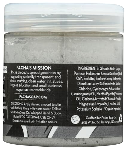 PACHA SOAP Lemongrass Peppermint Whipped Soap Scrub, 8 OZ Beauty & Personal Care Pacha Soap Co