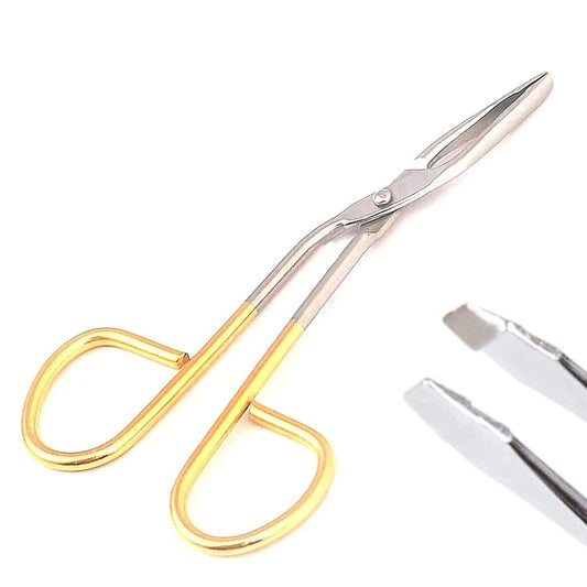 OdontoMed2011 Perfectweeze Slant Tip Tweezer 'Eyebrow, with Easy Scissor Handle Gold Color Plated Handle Beauty and Personal Care OdontoMed2011