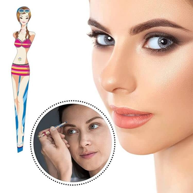 Tvoip 6Pcs Professional Girl Eyebrow Tweezer Stainless Steel Slanted Eyebrow Tweezers Eyebrows Hair Remover Tools Cosmetics Beauty (random color) Beauty and Personal Care Tvoip