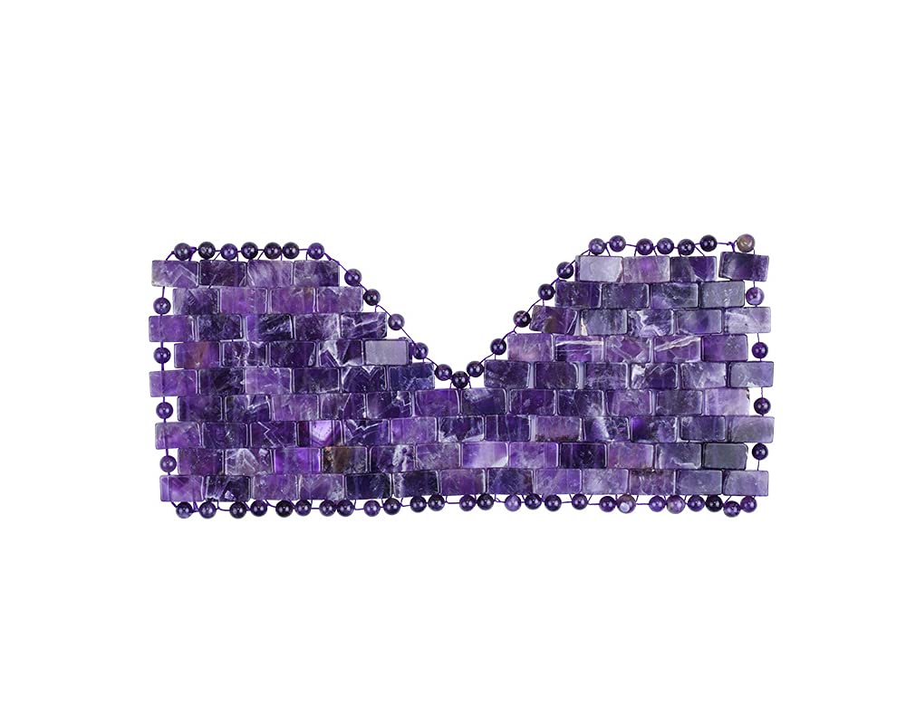 Amethyst Eye Mask for Fatigue Reduction Stress Relief 100% Amethyst Gemstone Cooling Eye Mask Lined w/Beads (Amethyst) Beauty & Personal Care Stone Story