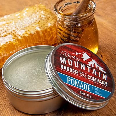 Rocky Mountain Barber Company Pomade for Men - 5 oz Tub Classic Styling Product with Strong Firm Hold for Side Part, Pompadour & Slick Back Looks Beauty & Personal Care Rocky Mountain Barber Company