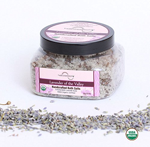 Bath Salts with Essential Oils, Great for Relaxation, Sore Muscles, Detox, Body, Feet, USDA Organic, Vegan, French Sea Salt, Lavender Oil, Lavender Beauty and Personal Care Earth's Enrichments