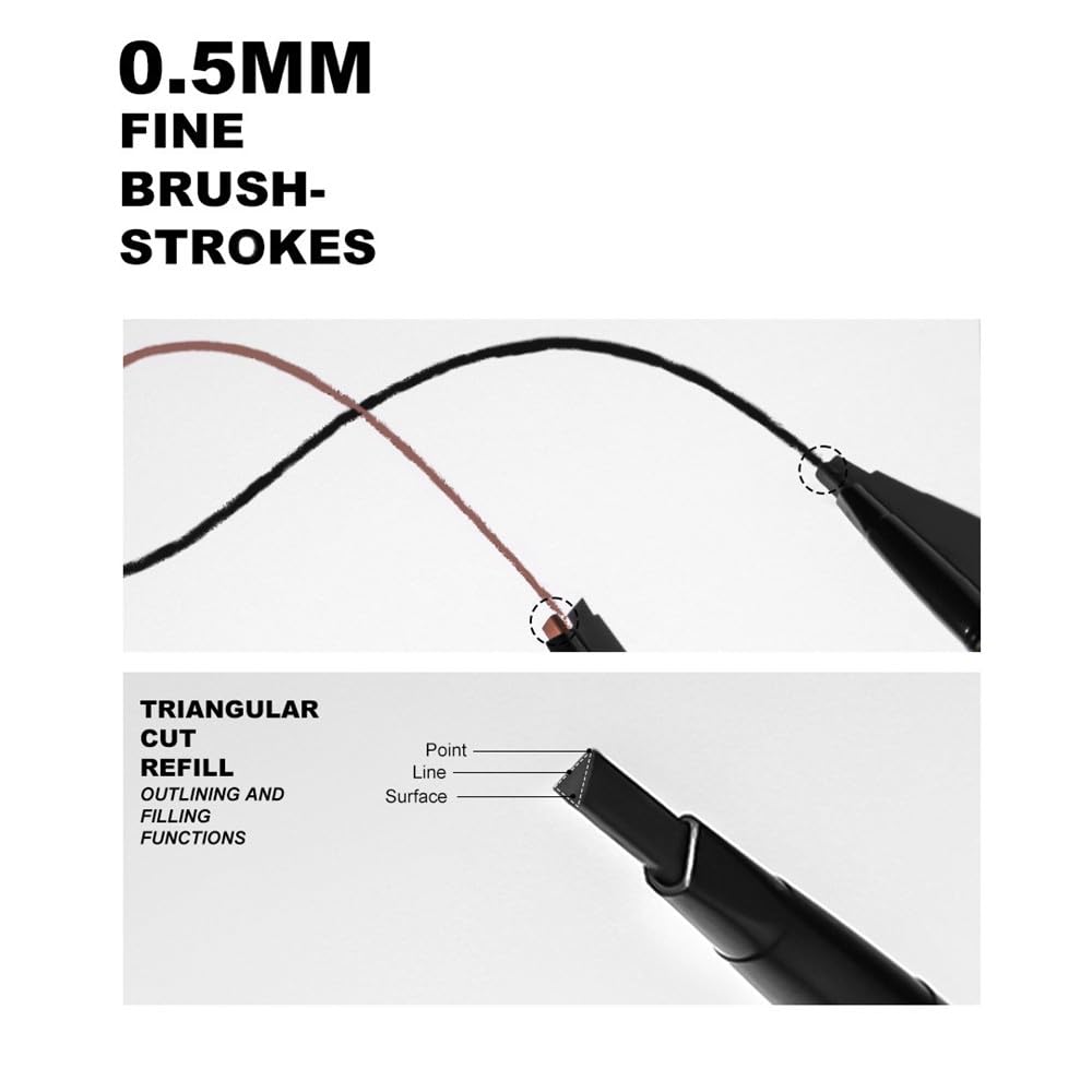 Eyebrow pencil eyebrow Eyebrow Retractable Definer Pencil, eyebrow stylist shape and fill eyebrow pencil, professional eye makeup (01 Black) Beauty & Personal Care UOCK