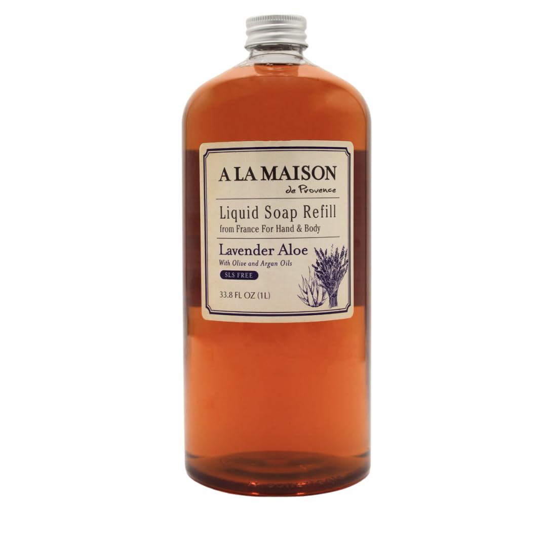 A LA MAISON Lavender Aloe Natural Hand Wash Made with Essential Oils - Biodegradable, Plant-Based, Vegan, Cruelty-Free 33.8 Fl Oz Refill Beauty & Personal Care A LA MAISON
