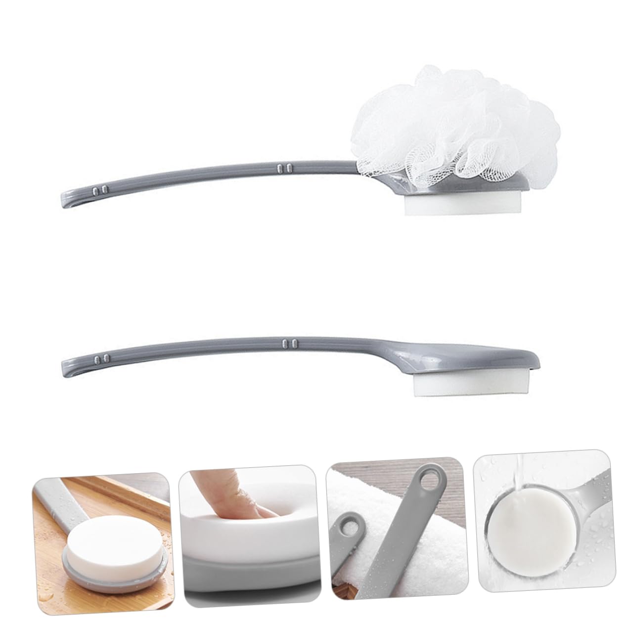 DOITOOL 4pcs Gray Bath Scrubber Body Cleaning Brush Soft Massaging Shower Brush for All Skin Types Gentle Exfoliation and Deep Cleansing Bathing Beauty and Personal Care DOITOOL