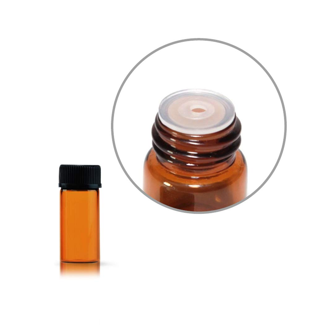 ZbFwmx 12 Pack Set Brown Screw Cap Glass Bottle Small Mini Empty Oil Vial (3ml) Beauty & Personal Care ZbFwmx