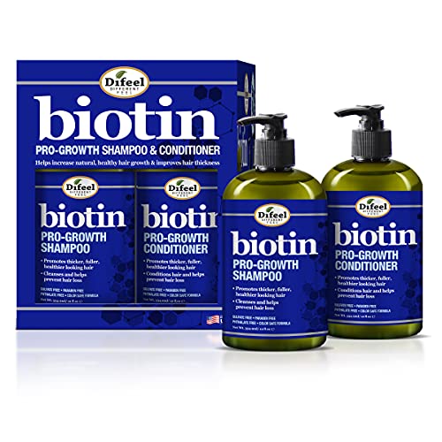 Difeel Pro-Growth Biotin Shampoo & Conditioner 2-PC Gift Set - Thinning Hair & Hair Loss, Paraben Free Beauty & Personal Care Difeel