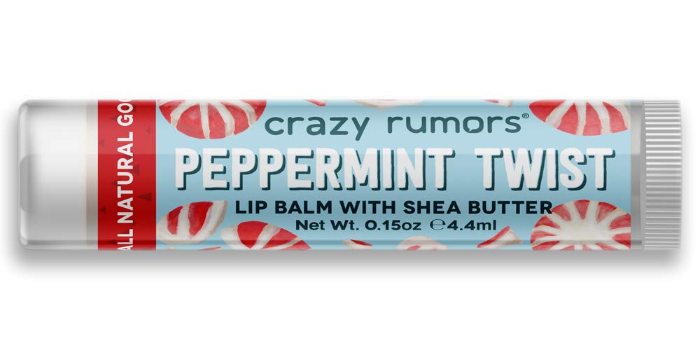 Crazy Rumors Peppermint Twist Lip Balm. 100% Natural, Vegan, Plant-Based, Made in USA (1-Pack) Beauty & Personal Care Crazy Rumors