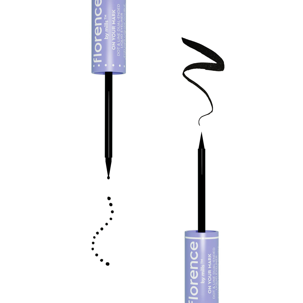 florence by mills On Your Mark Dot & Line Dual-ended Liquid Eyeliner, Black,