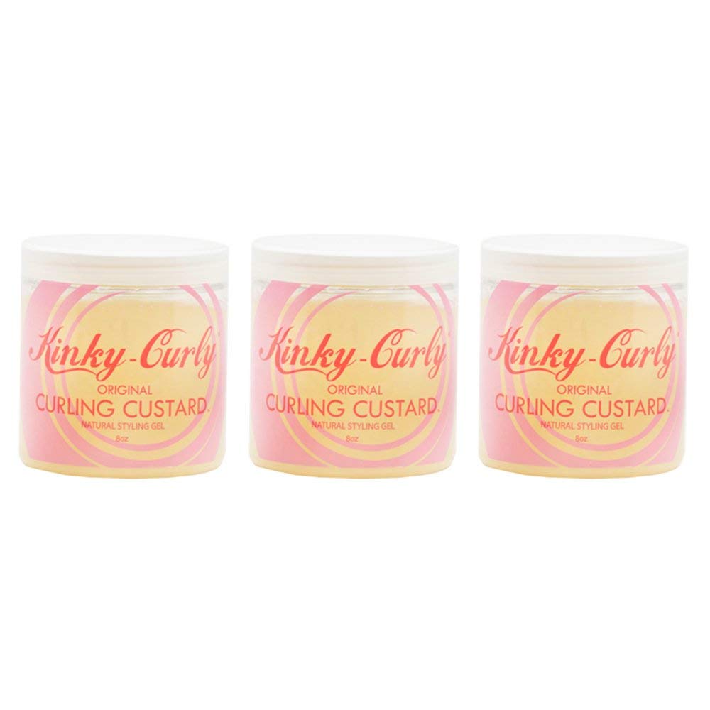 Kinky Curly Original Curling Custard Natural Styling Gel 8oz Pack of 3 Beauty & Personal Care Kinky Curly