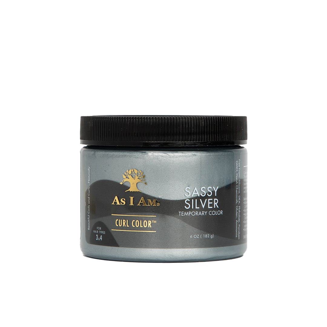 As I Am Curl Color - Sassy Silver - 6 oz - Color & Curling Gel - Temporary - Vegan & Cruelty Free Beauty & Personal Care As I Am