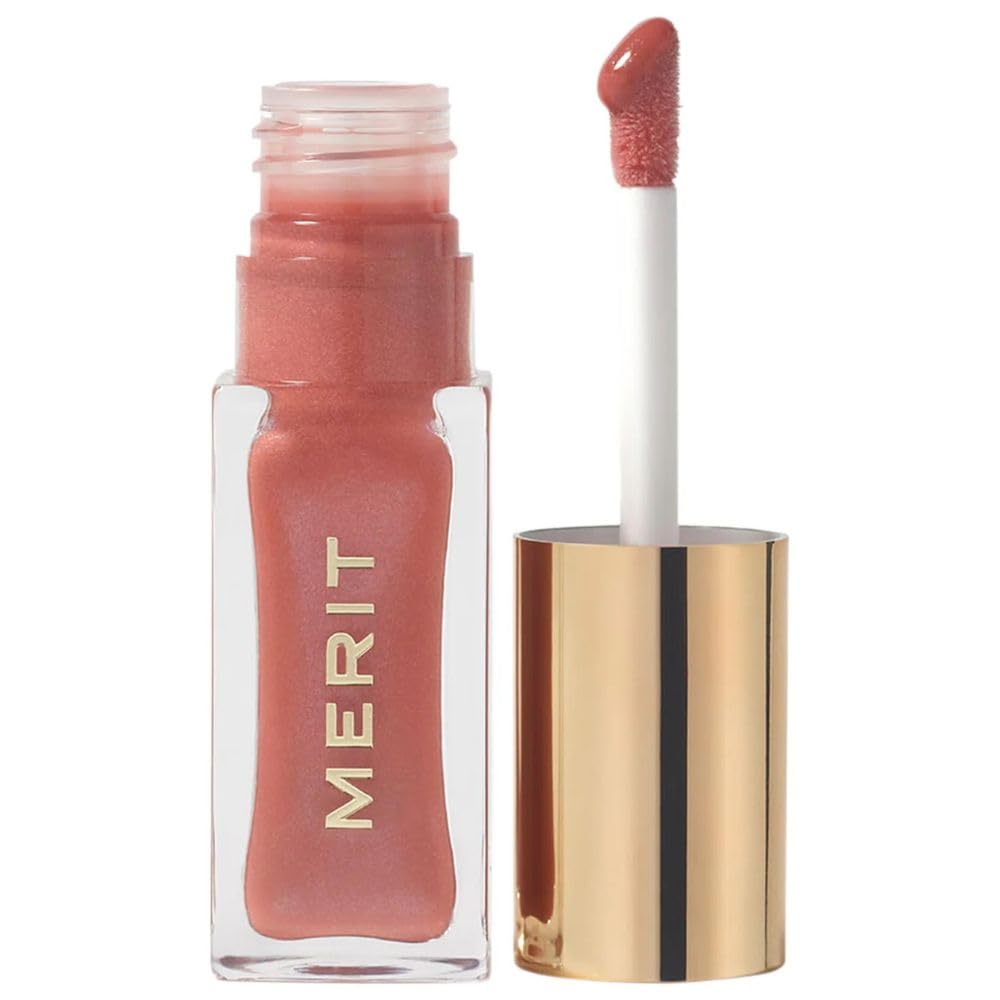 Merit Shade Slick Tinted Lip Oil - Biarritz Nude Pink, Moisturizing Lightweight Lip Gloss with Squalane & Quinoa Seed Oil, High Shine Non-Sticky Clean Beauty & Personal Care Merit