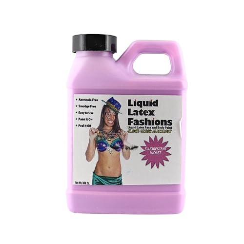 Fluorescent Violet 8 Oz - Liquid Latex Face and Body Paint, Black Light UV Reactive GLOW, Ammonia Free, Perfect for Halloween Costume, Cosplay Beauty & Personal Care Liquid Latex Fashions