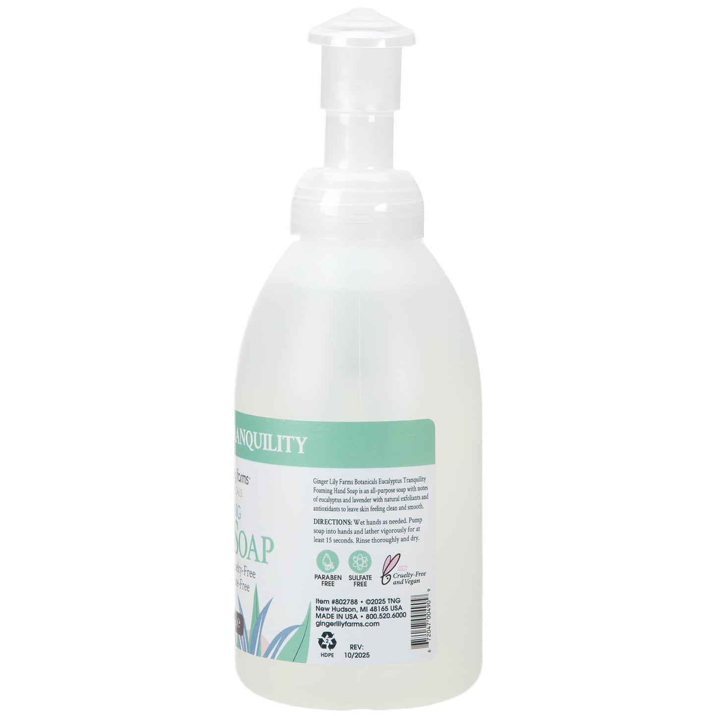 Ginger Lily Farms Botanicals All-Purpose Foaming Hand Soap Refill, 100% Vegan & Cruelty-Free, Eucalyptus Tranquility Scent, 20 Fl Oz (Pack of 1) Beauty & Personal Care Ginger Lily Farms