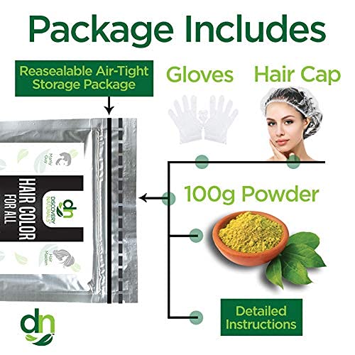 100% All Natural Henna Powder for Temporary Tattoos, Hair Dye & Beard Dye Organic, Herbal & Vegan Chemical & Cruelty Free 100 gram Beauty & Personal Care Discovery Naturals