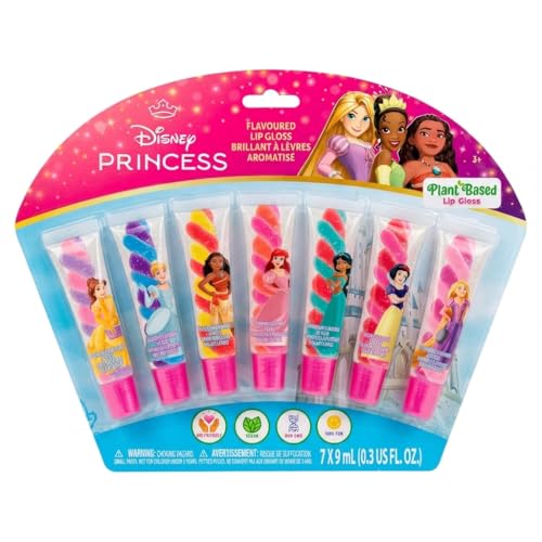 Townley Girl Disney Princess 7 Piece Swirl Lip Gloss, Girls Kids Party Favors, Lip Set for Girls, Perfect for Birthday Gifts, Plant Based, Ages 3 Beauty & Personal Care Townley Girl
