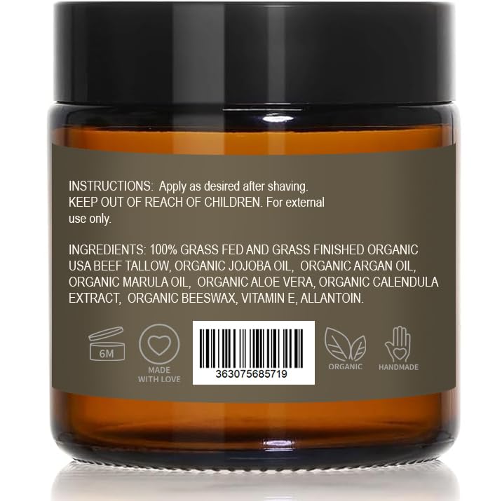 Sonora Supply Co. Beef Tallow After Shave - 100% Grass Fed and Finished - Made in USA - Ultrasoothing Balm with Rich Emollients and Organic Native Beauty and Personal Care Sonora Supply Co.