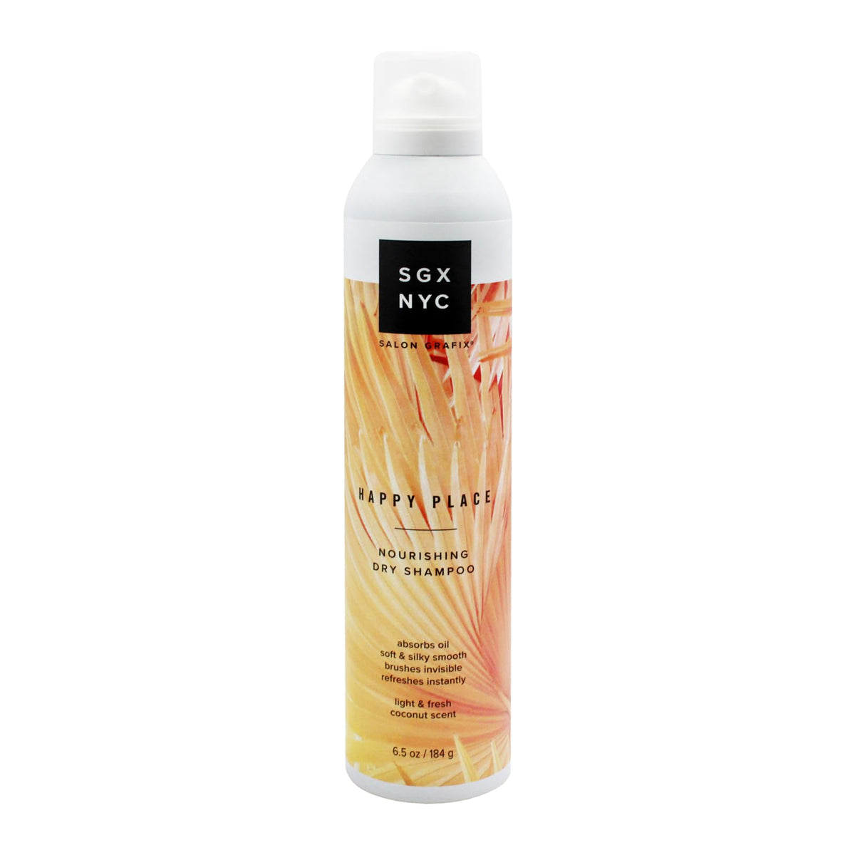 SGX NYC Happy Place Nourishing Dry Shampoo - Styling Vegan Dry Shampoo with Pro-Vitamin B5 and Biotin - Refreshing Coconut Scent - 6.5 oz