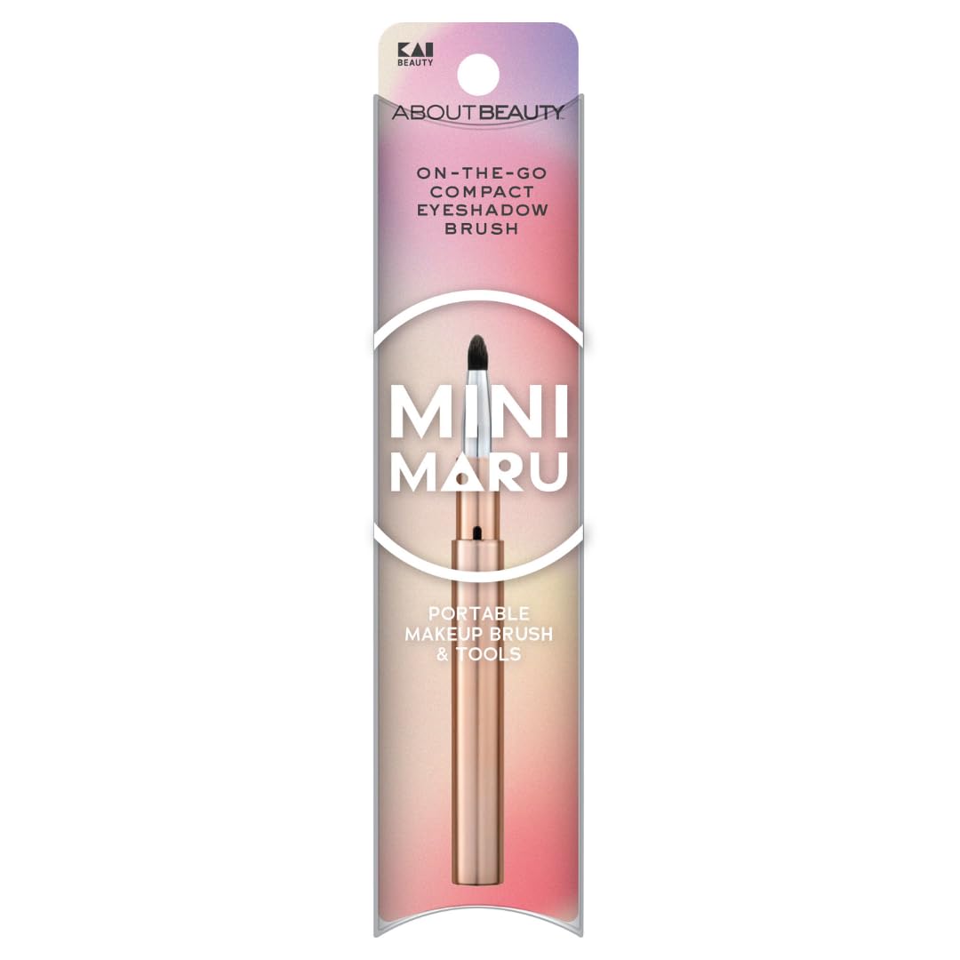 Kai Mini Maru On-the-Go Compact Eyeshadow Brush, Precision Makeup Brush with Soft Bristles, Ideal for Inner Corners and Detail, Travel Makeup Brush Beauty & Personal Care Kai Beauty