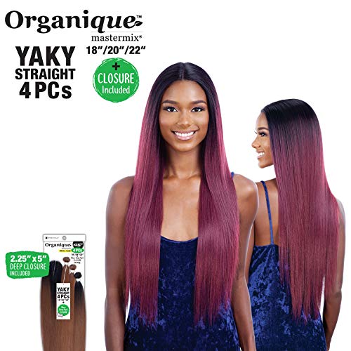 Organique YAKY STRAIGHT 4PCS (18"/20"/22", OT613) - Shake-N-Go Synthetic Weave