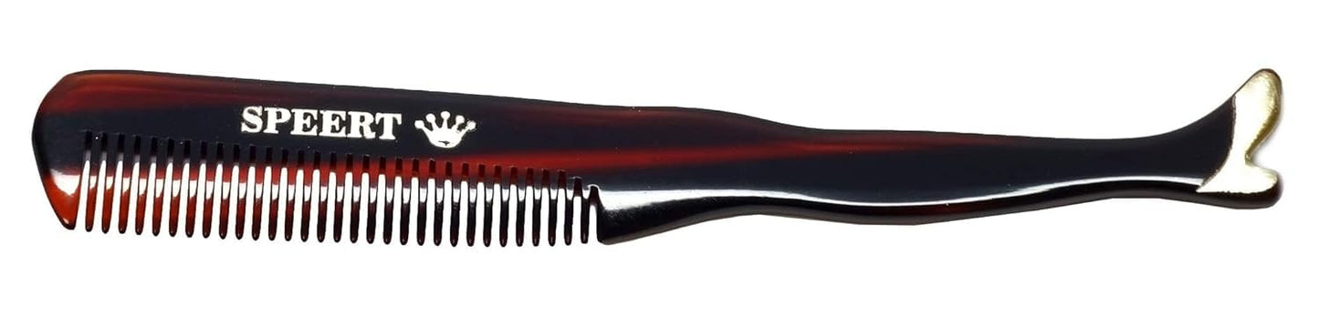 Speert #1619 Handmade Wide Tooth Mustache Comb - Small Tortoise Havana Acetate, Coarse Hair Pocket Sized Grooming Tool, Tangle Free Straightener Beauty & Personal Care Speert