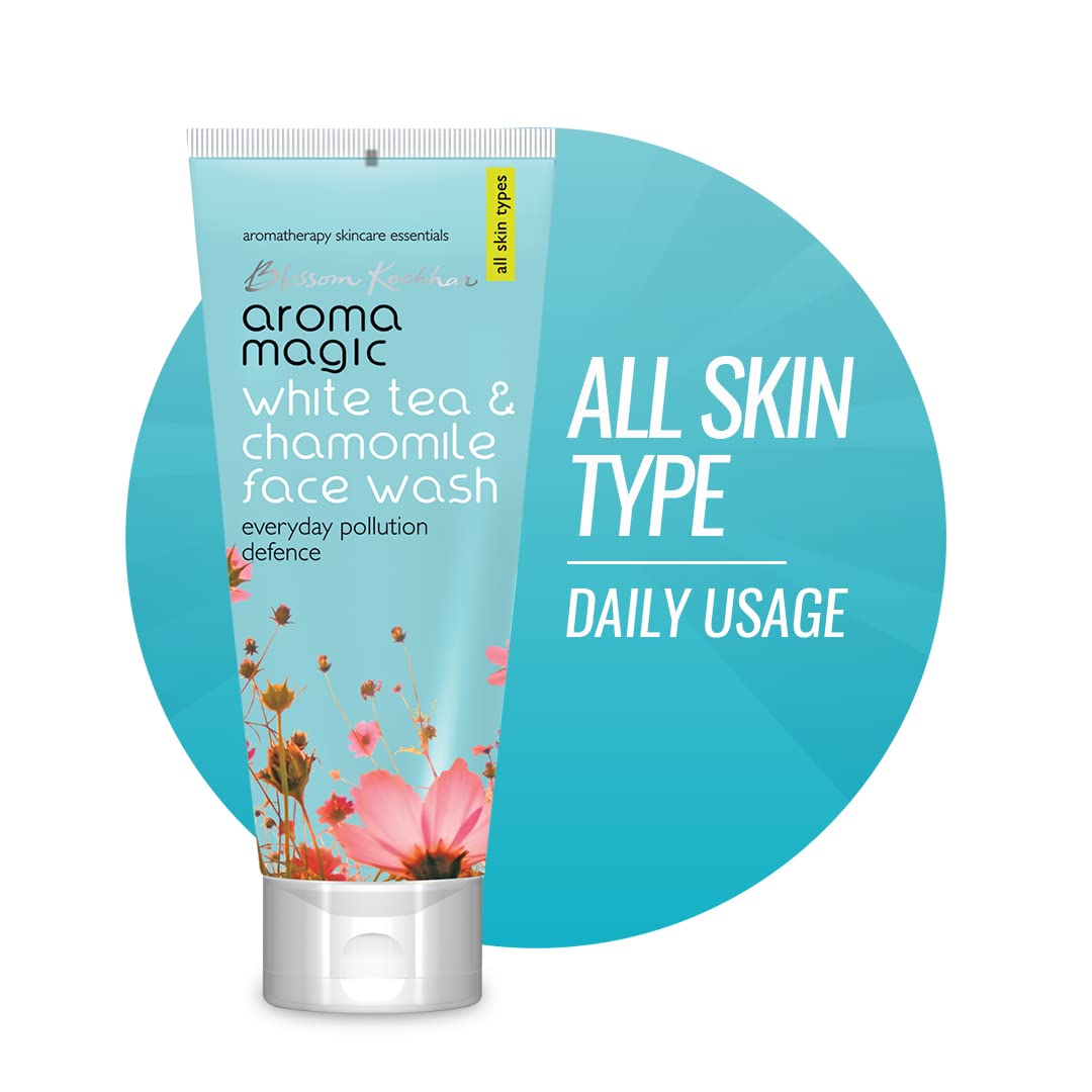 Aroma Magic White Tea & Chamomile Face Wash | Free Radical Damage Protection | Reduces Signs of Aging | Refreshing & Soothing | for All Skin Types | Beauty & Personal Care Aroma Magic