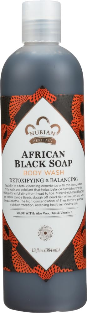 Nubian Heritage African Black Soap Body Wash, Paraben Free, 13 Ounce (Pack of 1) Beauty & Personal Care Nubian Heritage