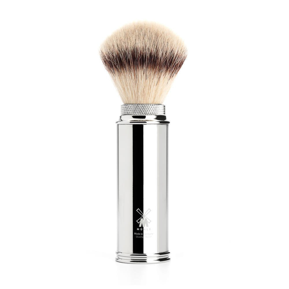 MÜHLE TRAVEL Chrome Silvertip Fiber Travel Shaving Brush Beauty and Personal Care MÜHLE