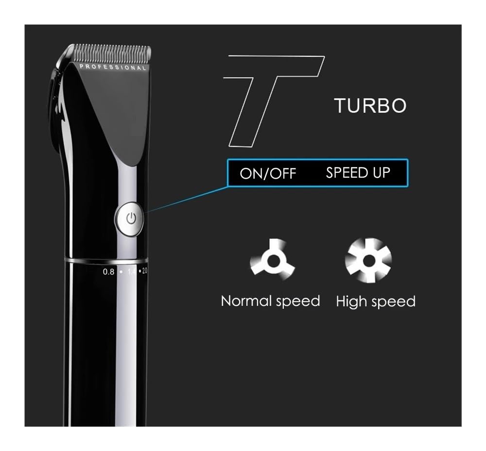 EWKYLSEM Professional Hair Clipper Rechargeable Trimmer Lithium Battery Adjustable Combs 100-240V Cutting Beard F17(Black with Bag) Beauty and Personal Care EWKYLSEM