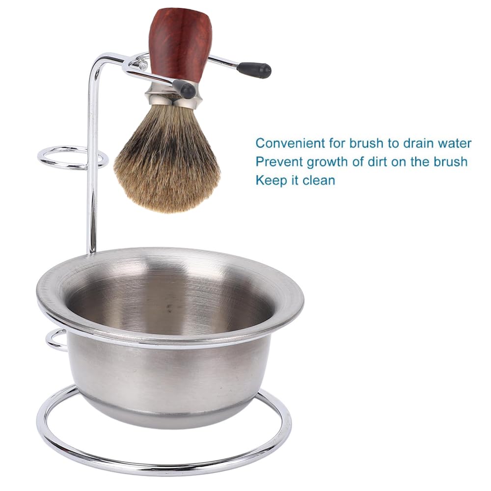 MOUMOUTEN Shaving Set, Metal Shaving Brush Holder, Stainless Steel Shaver Soap Bowl Set for Man, Husband, Father, Valentine's Day Beauty and Personal Care MOUMOUTEN