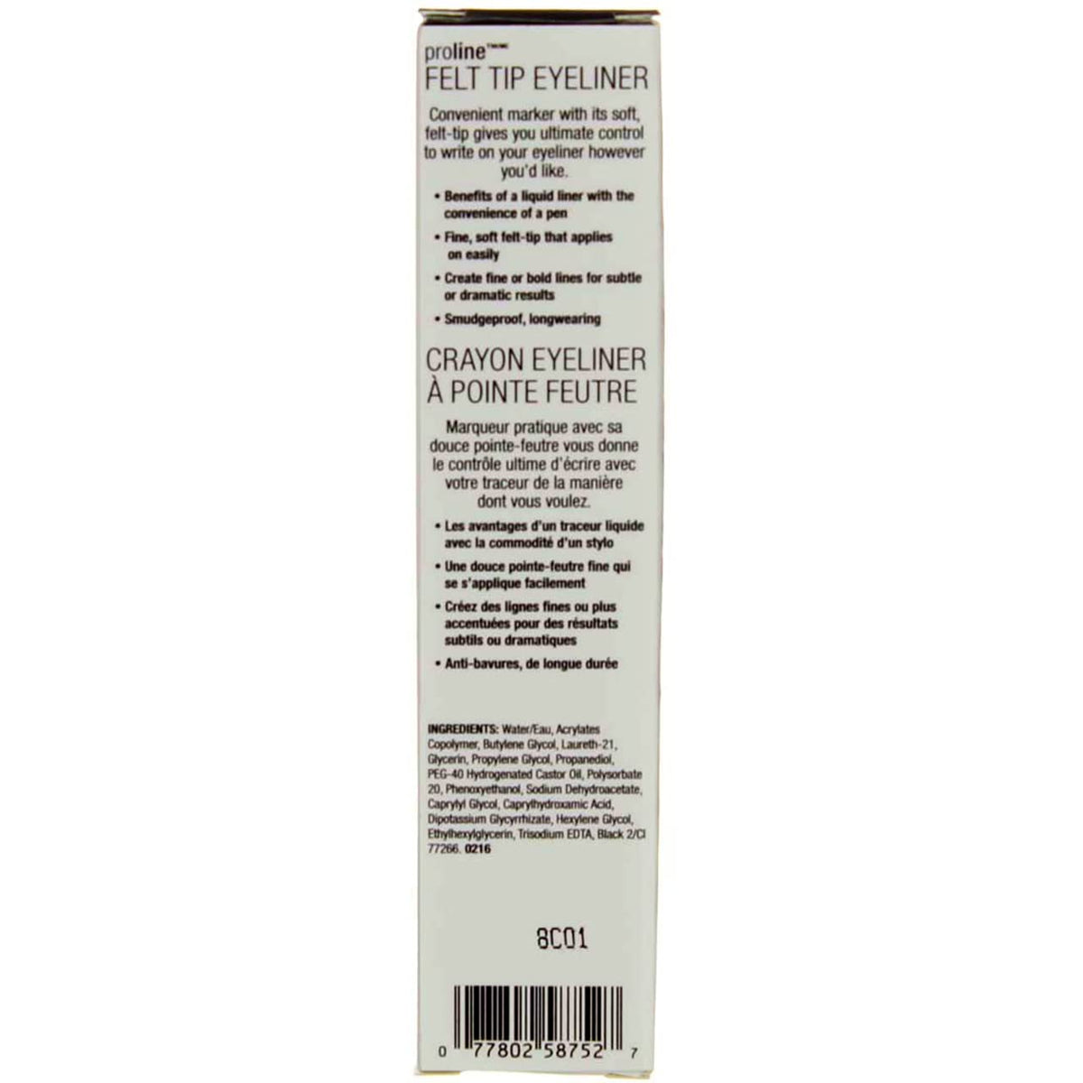 wet n wild ProLine Felt Tip Eyeliner, 875B Black, 0.017 oz (0.5 g)