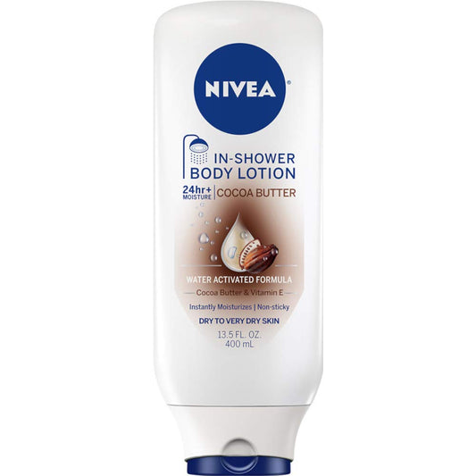 NIVEA Lotion In-Shower Cocoa Butter 13.5 Ounce (Dry To Very Dry) (400ml) (Pack of 3) Beauty & Personal Care NIVEA