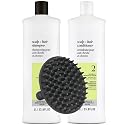 System 2 Cleanser Shampoo & Scalp Therapy Conditioner 1 Liter Duo Set for Noticeably Thinning Hair + M Hair Designs Scalp Brush - Professional Beauty & Personal Care M Hair Designs