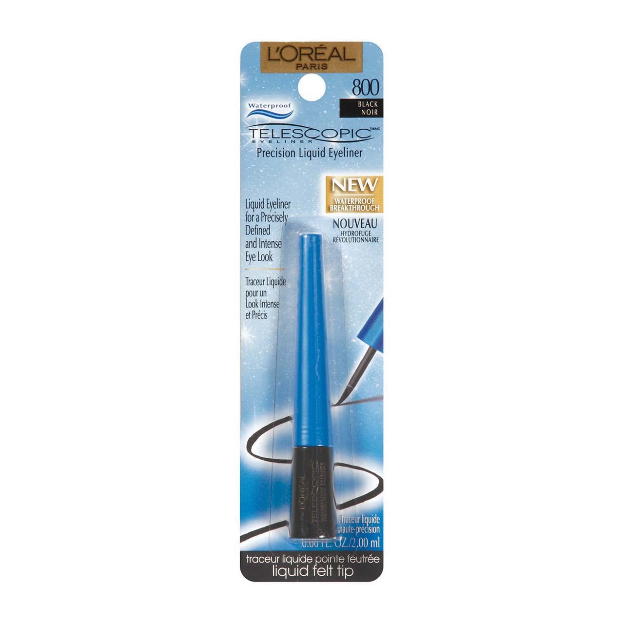 L'Oreal Telescopic Waterproof Precision Liquid Eyeliner, Black [800] 0.06 oz (Pack of 2) Beauty & Personal Care L'Oreal Paris