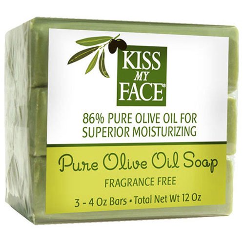 Pure Olive Oil Bar Soap, Fragrance Free, 12 Oz by Kiss My Face (Pack of 3) Beauty & Personal Care Kiss My Face