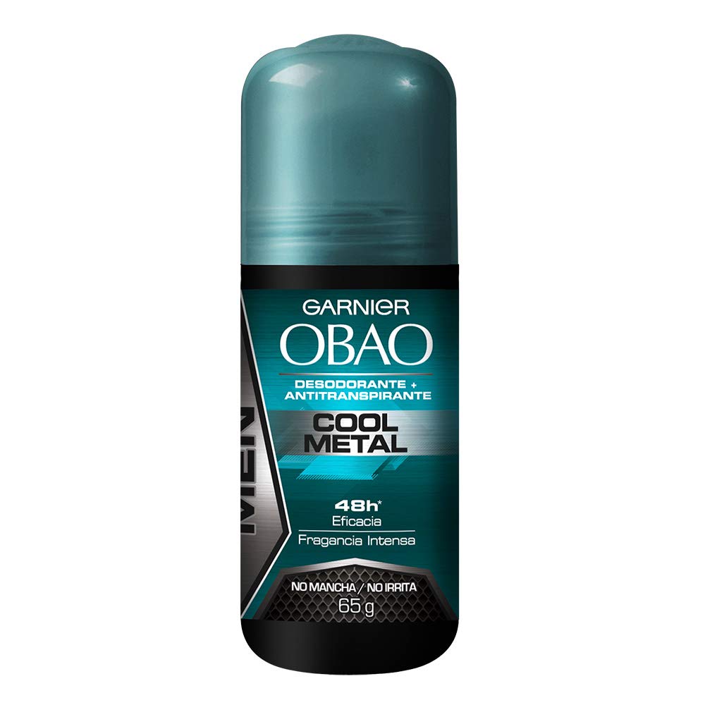 (Pack of 4) Garnier OBAO for Men, 48 Hour Roll on Deodorant & Antiperspirant, Cool Metal Scent, 65 g each by Garnier OBOA Beauty and Personal Care Obao
